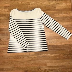 Talbots navy and cream stripe Authentic tee. Size Medium petite.  Like new!